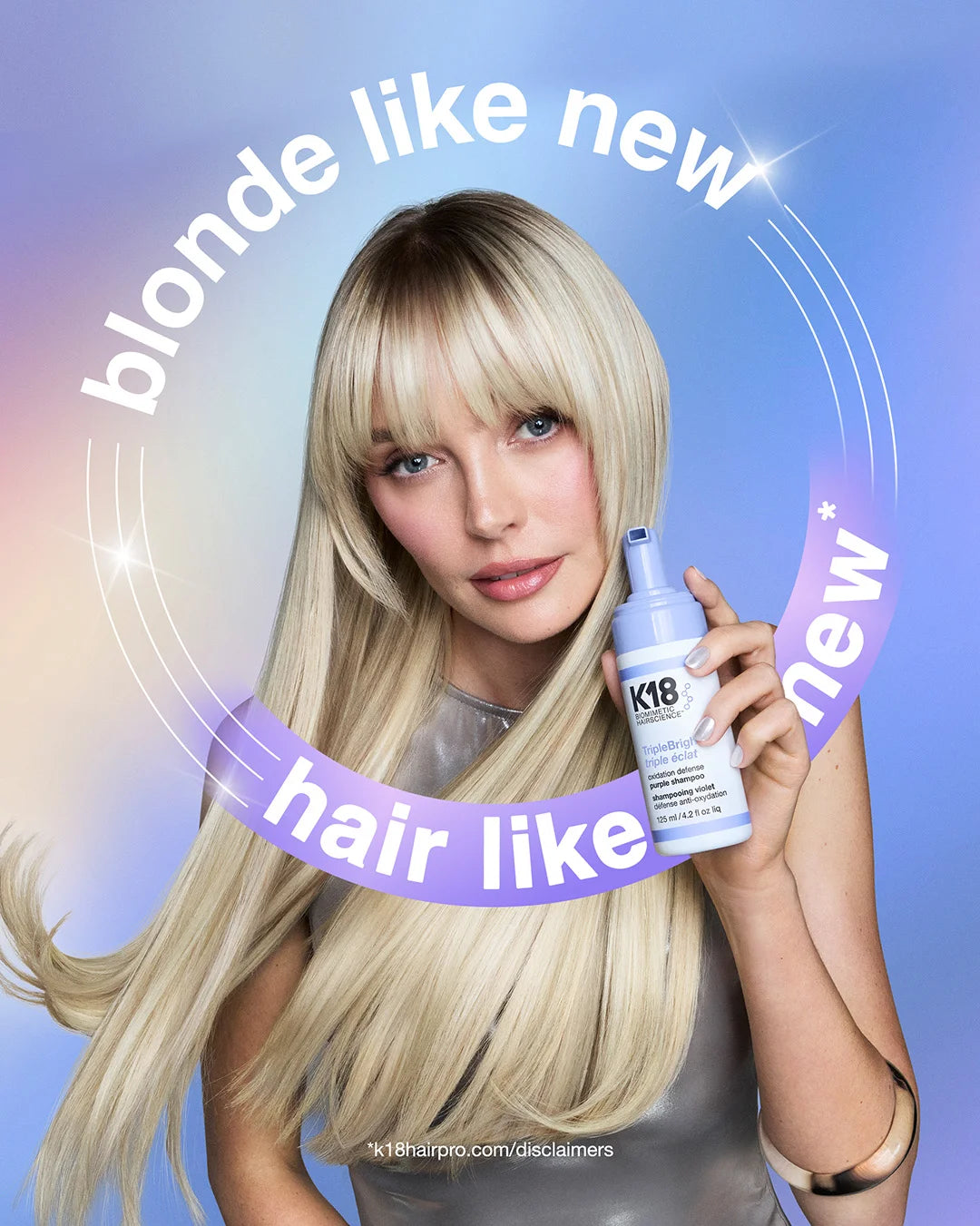 K18 TripleBright Purple Shampoo violettishampoo vaaleille ja vaalennetuille hiuksille