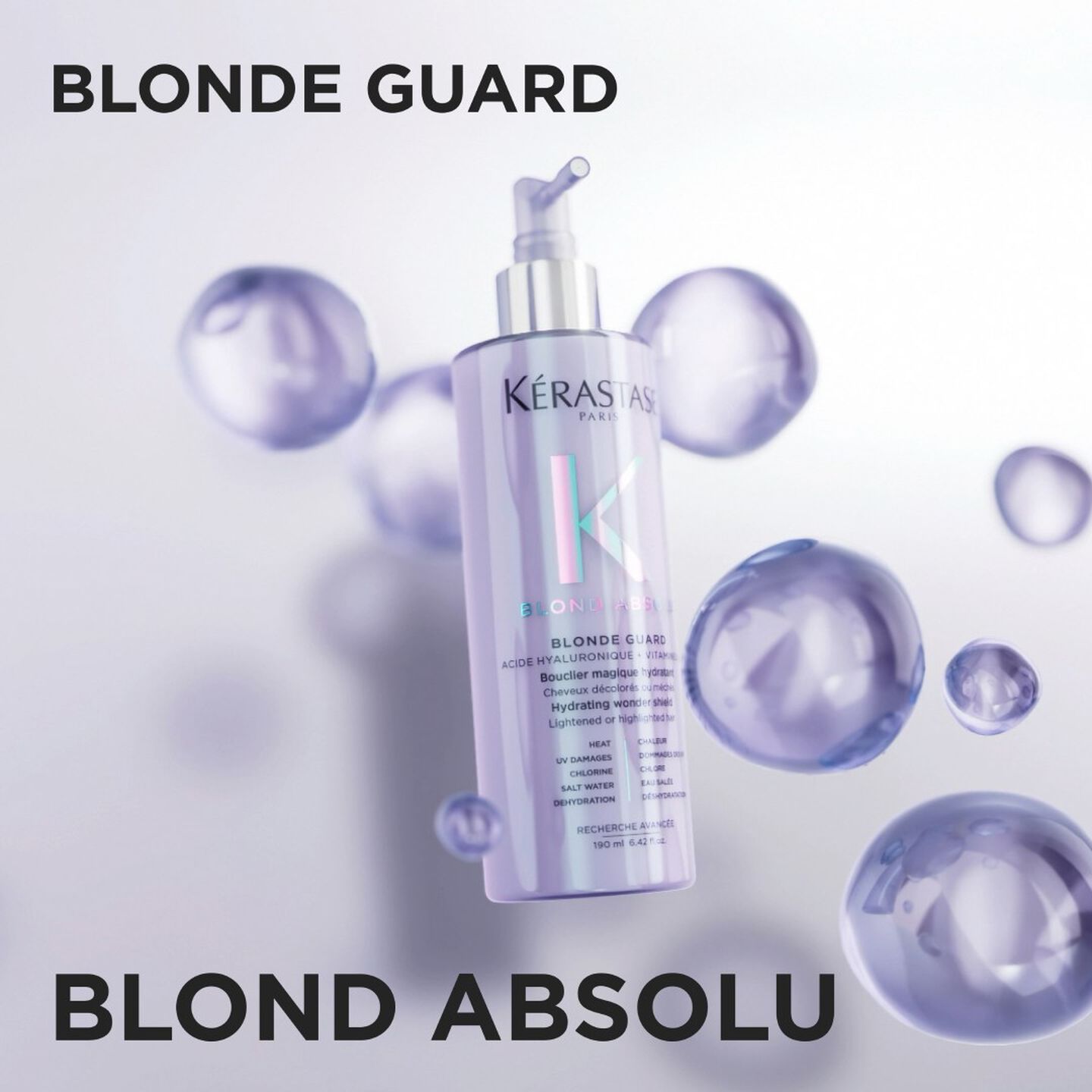 Kérastase Blond Absolu Blonde Guard leave-in-suihke vaalennetuille ja raidoitetuille hiuksille