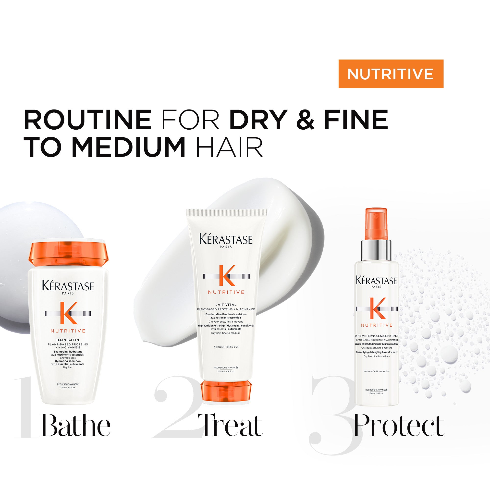 Kérastase Nutritive Fondant Holidays Coffret on ylellinen lahjapakkaus, joka sisältää kolme hiustenhoidon huipputuotetta kuiville, kosteutta kaipaaville hiuksille.