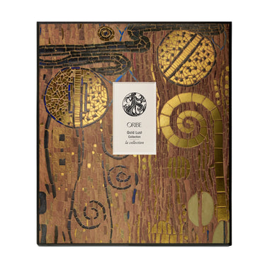 Oribe Gold Lust Collection limited edition -pakkaus, jonka on suunnitellut ranskalainen mosaiikkitaiteilija Mathilde Herrero yhteistyössä Oriben kanssa.