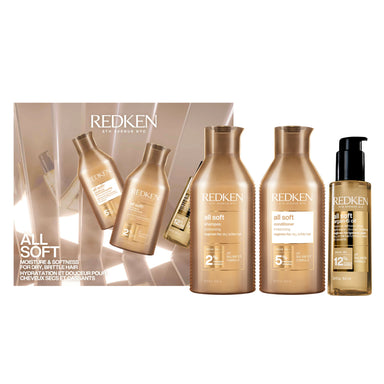 Redken All Soft -lahjapakkaus kuiville ja hauraille hiuksille.