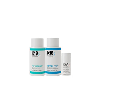 K18 PEPTIDE PREP detox shampoo 250ml, K18 PEPTIDE PREP pH maintenance shampoo 250ml & K18Hair Leave-in Molecular Repair Mask 15ml